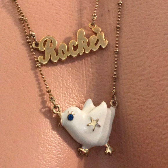 Betsey Johnson rocker chick necklace N35